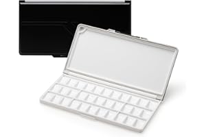 ‎MEEDEN MEEDEN Künstlerpalette mit 33 Wells, Luftdichte mit Deckel, Aquarell, Gouache, Acrylfarbe, Schwarz