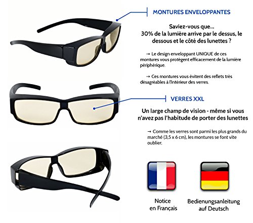 Blaulicht Computer-Brille – Großflächig Umfassendes Gestell für einen Erstklassigen Schutz – Begrenzen Sie die Bildschirmmüdigkeit (Computer, Smartphone, Tablet, TV), Verbessert den Lesekomfort, Fördert Besseres Einschlafen (Access) - 4
