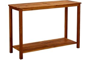 vidaXL Bois d'Acacia Solide Table Console de Jardin Table d'Appoint Table de Patio Meuble de Terrasse Table d'Extérieur 110x40x75 cm