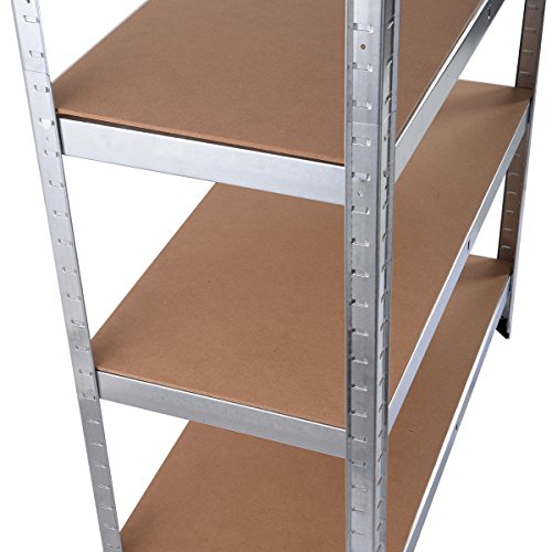 Steckregal Lagerregal Schwerlastregal Werkstattregal Metallregal Kellerregal Regal verzinkt Wandregal Garderobe bis 750kg 5 Böden - 4