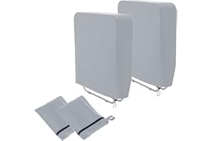 Viilich Klappstühle Abdeckung,2 Stück Gartenstühle Schutzhülle Winddicht Anti-UV Wasserdicht für Liegestuhl Faltstuhl Konferenzstuhl Deckchair Klappbar Gartenmöbel,mit Tragetasche (Grau)