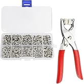 SANWALSA (100 Pcs, Silver) Snap Button Set with Hand Snap Fastener Plier Tool | Used to Connect Two Pieces of Material Togeth