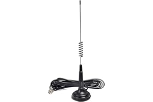 HYS 27 MHz magnetische Basisantenne mit PL259, 6,3 cm Magnetfuß, Magnethalterung, Edelstahl-CB-Antenne für 26–28 MHz Cobra Midland Uniden Anytone Handheld/mobiles CB-Radio/Gerät