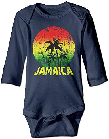Yesgoodie Jamaica Rasta Flag Coconut Tree Baby Onesies Long Sleeve For Unisex Boys Girls 100% Cotton 18 Months