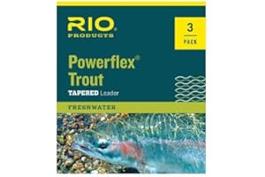 RIO Products Powerflex Forellenvorfach, 3,6 m, Süßwasser-Fliegenschnur, konisch, 3 Stück