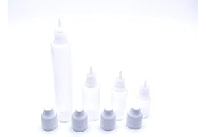 WORLD OF SPARKLES 2pcs Plastic Glue Applicator Bottle Empty Precision Tip for Paper Crafts Small Projects Art DIY Quilling Tool (15ml)