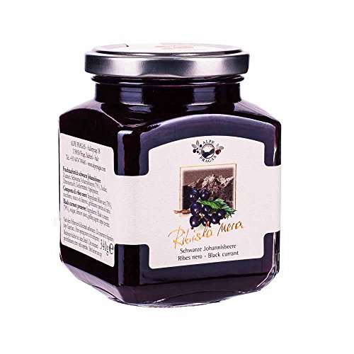 Preisvergleich Produktbild Alpe Pragas Schwarze Johannisbeere Fruchtaufstrich - 340g Glas