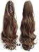 Queen Wig Long wave Clip in/on Wavy Ponytail Hair Extension Hairpiece Claw - #8 medium brown