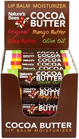 Lip Balm Moisturizer 24 Count- Cocoa Butter Lip Balm Moisturizing Ointment with Aloe Vera and Vitamin E for Chapped Dry skin - 24 Pack |Original, Mango Butter, Olive Oil, Shea Butter Assorted 24 Ct.