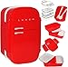 Produktbild 7 tlg. Set _ XL Lunchbox / Brotdose / Bento Box - " Kühlschrank " - auslaufsicher - mit extra Einsätzen & Besteck / mehrere herausnehmbare Fächer - Brotbüchse Küche Essen - für Kinder & Erwachsene - Vesperdose - Brotzeitdose / Fach / Trennwand - Fächern - Einsatz - Küche / Reiseset - lustig Design - Brotzeit Tasche - Gabel Löffel - Männer Damen / Frauen - Boxen Etagen - Lebensmittelbox / Salat - Brotzeitbox