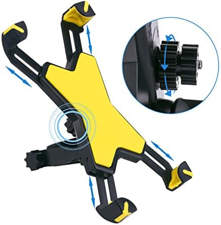 Bike Mount Phone Holder, Sotical Veamor Anti Shake Holder for Bicycle ,Motorbike,Car 360 Degrees Rotatable Universal Cradle Clamp for Smartphone (Yellow)