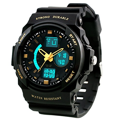 Dictac Digital Armbanduhr 50M wasserdichte Sportuhr für Schwimmen Dual Display Stoppuhr für Jungen Männer Frauen und Kinder
