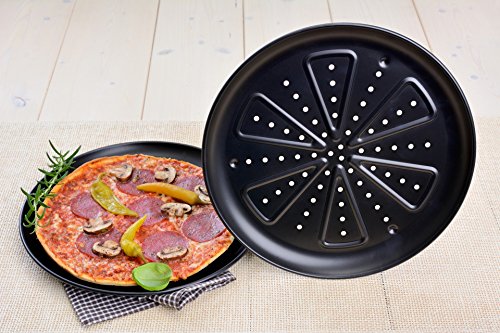 GRÄWE Pizzablech Backblech 2er Set gelocht Ø 28 cm (innen 27 cm) - 2