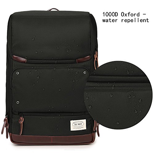 ZUMIT Laptop Rucksack 14 Zoll Damen Herren Business Travel Rucksack Studenten Backpack Taschen mit Gro  en Kapazit  t Schwarz