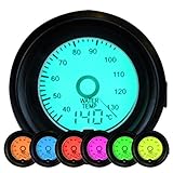 medidor de temperatura rc Medidor de temperatura de temperatura del agua LED de 7 colores Medidor de temperatura Celsius: indicador facial de 2 pulgadas (52 mm de diámetro) con interruptor de retroiluminación de 7 colores como desee, simplemente presione el botón en la parte inferior del medidor para cambiarlo.