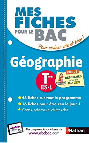 Télécharger Mes fiches pour le BAC Géographie Term ES.L livre En ligne