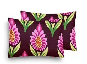 Home Elite Designer Printed 2 Piece Cotton Pillow Cover Set - 17 x 27, Multicolour