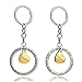 Produktbild Schlüsselanhänger-Set für Bruder und Schwester, goldfarbene Herzanhänger in einem Ring mit der Aufschrift „Trust Love Dream Hope“, 2 Stück