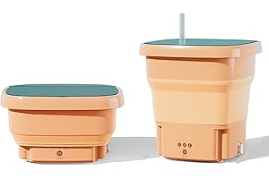 AMZTEMU 15L Portable washing machine and dryer, Mini washing machine, Small washing machine for Underwear, Sock, Baby Clothes, Travel, Camping, RV, Dorm, Home -UK Power(pink)