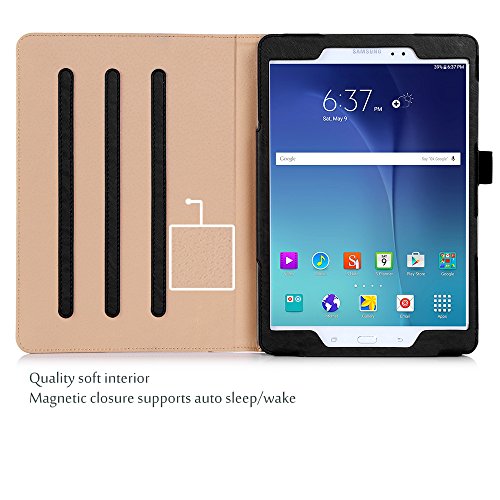 ProCase Schutzhülle Samsung Galaxy Tab A 9.7 Kunstleder Schutz Hülle Ständer Displayschutz (9.7 inch, SM-T550 P550), mit mehreren Blickwinkeln, Schlaf/Wach Funktion, (Schwarz) - 2