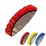 Temlum 2.5M de doble línea de control Paracaídas de velocidad Foil Stunt Frameless Kite con correa de muñeca y 25M Coiling Plate (Rojo)