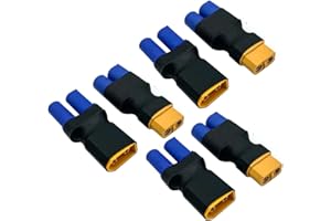 FLY RC XT60 to EC5 Plug Socket Adapter Compact Light Wireless Power Plug Adapter Connector UAV RC Model Car Airplane Battery Pack of 6