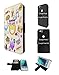 Produktbild 002718 - Emoji Sticker Crown Heart Diamond Cat Happy Design Google Pixel 2 XL 6.0" TPU Leder Brieftasche Hülle Flip Cover Book Wallet Stand halter Case