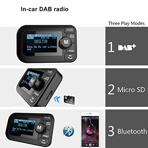 FirstE 5 in 1 Car DAB/DAB+ Radio Portable FM Transmitter