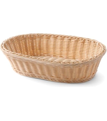 Cloche En Osier Blanche – Corbeille à Pain, Panier De Service, Ø35 Cm H13 Cm, Doublure Amovible Lavable