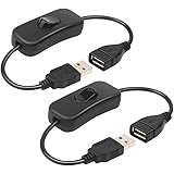 LHSDMOAT USB Schalter kabel 0,3m, USB-Kabel mit Ein/Aus-Schalter, USB-Verlängerungs-Inline-Wippschalter für Fahrrekorder, LED