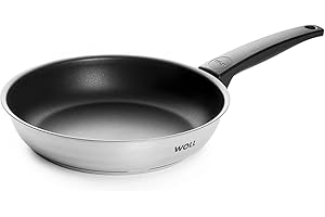 Woll Concept patelnia indukcyjna, Ø 24 cm, wysokość 5 cm, nadaje się do wszystkich rodzajów kuchenek, stal nierdzewna, nadaje się do piekarników do 200°, srebrna