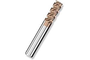 Cleqee 1 fresa in metallo duro, fresa quadrata da 8 mm, rivestimento AlTiN, 4 lame CNC, lunghezza lama 20 mm x lunghezza totale 60 mm x diametro gambo 8 mm per metallo e legno