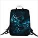 Produktbild Luxburg® Design Rucksack Multifunktion Notebookrucksack für Freizeit, Schule, Büro, bis 17 Zoll, Motiv: Fantasy Drache