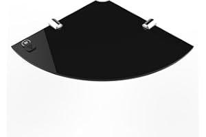 Expression Products Acrylic Corner Shelf with cable feed through notch - 200mm - approx 8" suitable for computer speaker, etc, Black