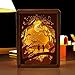 Produktbild Aolvo Best Gift for You Papierschnitt-Licht, 3D-Papierschnitt-Lichtboxen/3D-Shadow-Box, LED-Licht Papierskulptur, Nachtlampe - ABS-Rahmen, Papierschnitt-Lampe für Paare, dekorative Tischlampe blau