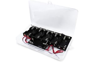 Innfeeltech 6 pezzi 2 x 1,5 V AA Battery Holder, cavi metallici Scatola portabatterie con coltello-interruttore