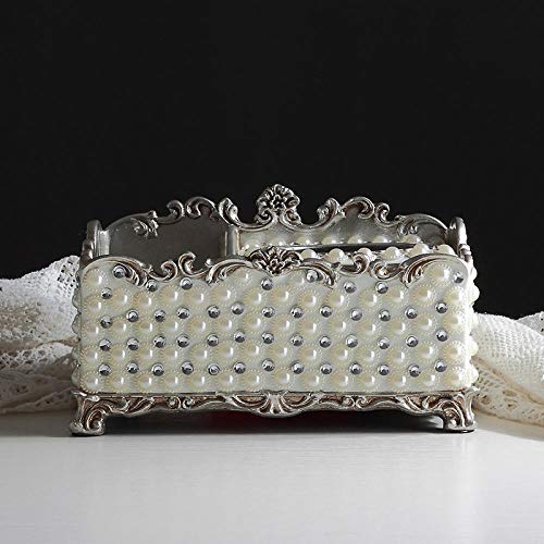 Preisvergleich Produktbild Joeesun Europäische Licht Mehrzweck-Tissue-Box Papierhandtuch Fernbedienung Aufbewahrungsbox Couchtisch Nachttisch Papierhandtuch Tablett Haushaltsperle Multifunktions-Box
