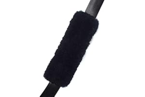 SUNTRADE 2-Pack Soft Faux Car Black Seat Belt Cover Pad,Car Safety Seat Belt Strap Shoulder Pad for Adults and Children,Suitable for Car Seat Belt,Backpack,Shoulder Bag