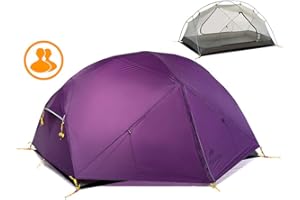 TENTOCK Mongar 3 Seasons Camping Tent 2 Person Ultralight Waterproof Tent 20D Silicone for Backpacking Cycling Hiking Mountaineering