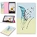 Produktbild Ticase All-New Amazon Fire HD 10 Tablet (7. Generation, 2017 Version) Fall Prämie PU-Leder Cartoon-Muster Schwerlast Anti-Schock Gummi Schutzhülle Hülle Smart-Shell Stand Case Cover - Brennende Feder