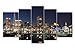 Produktbild 5 Stück Wand Kunst Bild Baltimore Harbor bei Nacht Prints auf Leinwand The City Bilder Öl für Home Moderne Dekoration Print Decor für Jungen Schlafzimmer