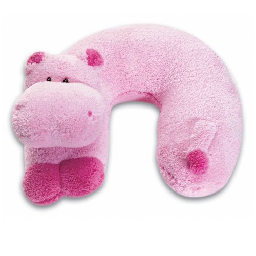Childs Travel Support Neck Rest Pillow - Pink Hippo