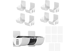 Eulihent 4 Pairs Bin Bag Holder Self-Adhesive Foil Holder Wall Mounted Plastic Bag Holder Cupboard Door Storage Organiser No Punching Garbage Bag Dispenser for Tin Foil, Cling Film, Trash Bag (White)