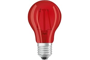OSRAM Lampa LED | Trzonek: E27 | Czerwony | 3000 K | 2,50 W | przezroczysta | LED STAR DÉCOR CLASSIC A [Klasa efektywności energetycznej A]