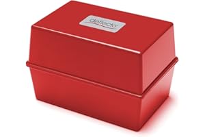 Deflecto Value Size 6 x 4 Index Card Box - Red