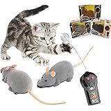JUN Ferngesteuerte Maus, Maus Roboter-Katzenspielzeug Interaktive zwei Arbeitsmodi Intelligenter Indoor-Spaß, Fernbedienung Brown Ratte Maus Spielzeug für Katze Kätzchen Hund Haustier Neuheit Geschenk