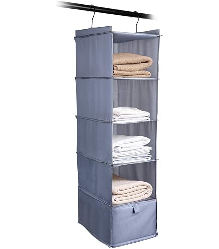 2 Filets De Rangement Suspendus à 4 Niveaux - 30x110 Cm - Gris - Pour Peluches, Jouets, Vêtements - Pliable Et Gain De Place