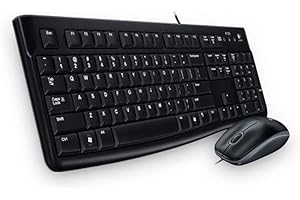 Logitech MK120 Combo Clavier et Souris Filaires pour Windows, Souris Optique Filaire, Connexion USB Plug And Play, Confortable, Taille Standard, PC/Portable, Clavier Tchèque/Slovaque - Noir (QWERTY)