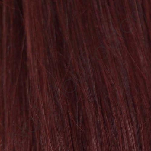 Hair Extension Heat Iron + 1g Nail Tip Hair + FREE 10 Temp Shields - #99J Burgundy - Strands-150