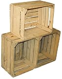 3 Set Vintage Holzkiste – alte Obstkiste – Weinkiste – Natur Used Look - 6